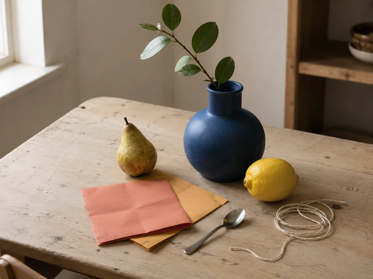 Illustrative household still life preview for creative image editing