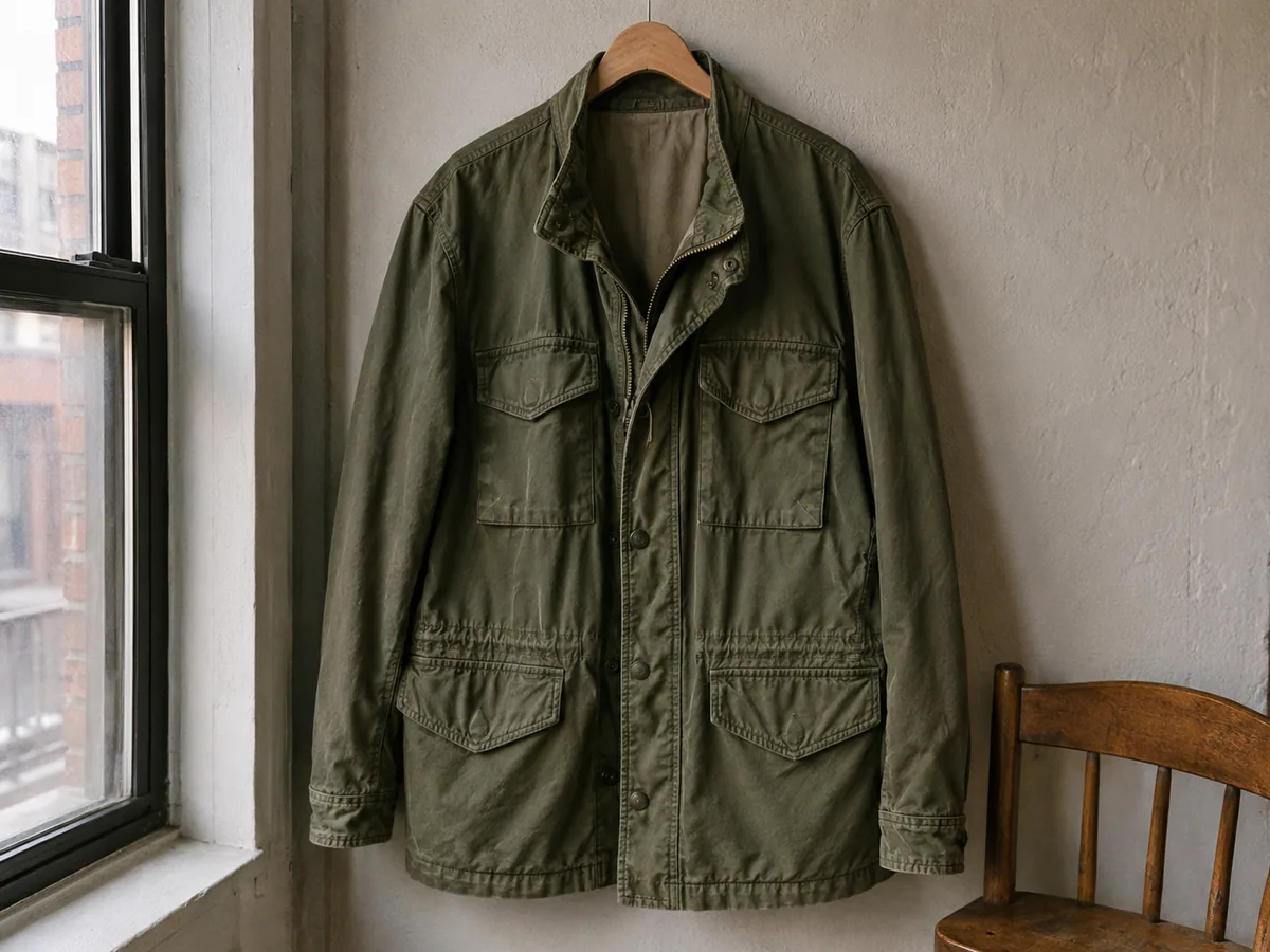 Illustrative olive jacket preview for precise image editing