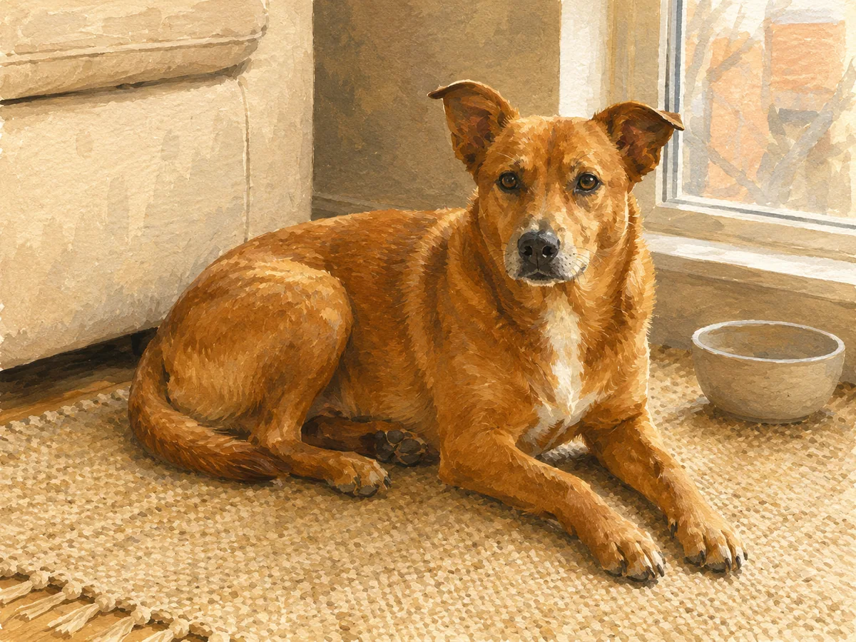Synthetic dog photograph for trying an AI image style change after
